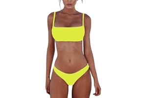 Meioro Conjuntos de Bikinis para Mujer Push Up Bikini Traje de baño de Tanga de Cintura Baja Trajes de baño Adecuado Viajes Playa La Natacion