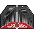 E·Durable 30 Pcs Hex Key Set Imperial & Metric Hex Allen Key Sets MM(0.7mm-10mm) SAE(0.028"-3/8) Wrench Set CRV Steel Folding Key Set for Furniture Assembly Bike Maintenance Disassemble Install Cars