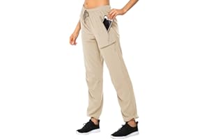 MOCOLY Pantalones Trekking Mujer Pantalón de Senderismo Acampar Protección UV Exteriores con Bolsillos de Utilidad Cremallera