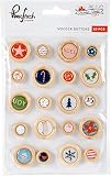 Pinkfresh Studio December Days Wooden Stickers 20/Pkg-Buttons
