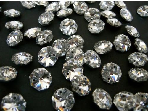 14MM X 77 Labrador (mirror Coated) 30% Lead Octagon Shaped CRYSTALS for Chandelier, Ceiling light, Feng shui, Christmas Tree , Window display, Wedding Display, Curtains ..