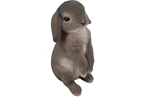 G&H DECOR Statua da giardino in poliresina di coniglio – Decorazione decorativa rifinita a mano con dettagli intricati – Scultura da giardino resistente al gelo, adatta per interni ed esterni