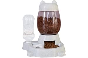 Mrinb Distributeur Croquettes Chat - Distributeur Croquettes Chat Automatique, Bouteille d Eau Mangeoire pour Petits Chien, Distributeur Eau et Croquettes Automatique pour Chien et Chat