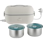Xech Electric Lunch Box for Office & Travel | Heated Tiffin Box Heater | Hot Food in 5 Minutes Steam Heating | 2 Leakproof St