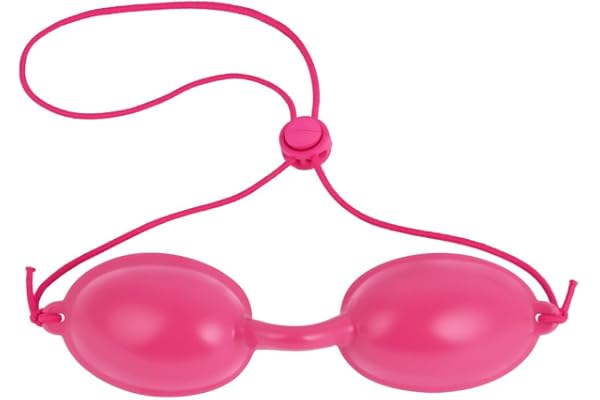 LOPHE Lunettes Bronzage UV Professionnelles - Lunettes de Protection Oculaire PVC Anti-Lumière Intense pour Solarium/Luminothérapie - Usage Clinique de Beauté & Maison (Rose)