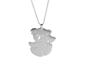 TEAMER Koala Collana con ciondolo in acciaio inossidabile con animali carini con figure stilizzate per donne e ragazze