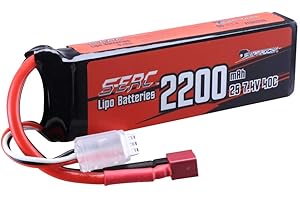 SUNPADOW Batería de polímero de litio 2S de 7,4 V, 40 C, 2200 mAh, con conector en T para avión cuadricóptero, cuadricóptero, FPV, modelo Racing Hobby