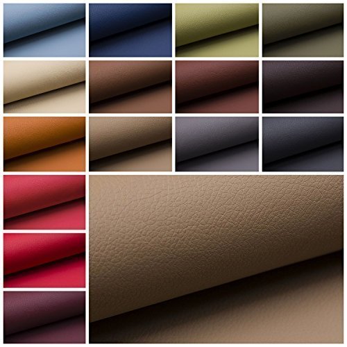 novely® SOLTAU weiches Kunstleder PU Premium Qualität Polsterstoff mehr als 100.000 Touren Echtleder-Optik (34 Dunkelbeige)