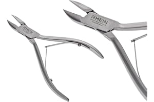 RHEIN INSTRUMENTE Nagelzange- Podologie Instrument- Fußnagelzange extra schmal-Eckenzange-Nagelzange für starke Fußnägel- Edelstahl- gewöllbte/gebogene Schneide-verschiedene Größen-schmales Modell (11,5 cm)