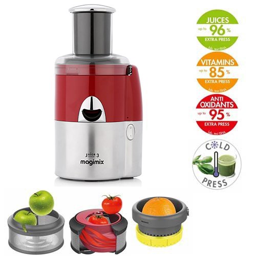 Magimix Juice Expert 3 Extracteur de jus multifonction - Rouge / Chrome