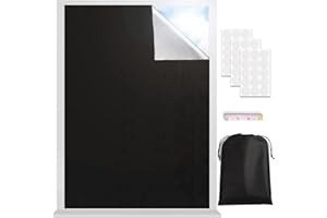 HSIULMY Portable Blackout Curtains,300cm x145cm 100% Blackout Blind Curtains Window Cover, Cut to Any Size, Easy to Stick On for Baby Nursery, Bedroom, Dorm Room, or Travel Use