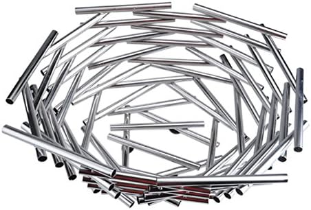 Fruit Basket Stand,Fruit Basket Bowl Stand Stainless Steel Compote For Wedding Festival Guests Entertainment Events Displaying D12.8*H4.7inch