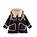 Arrowhunt Baby Girls Winter Warm Faux Fur Sherpa Duffle Hooded Coat Black