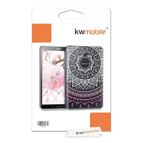 kwmobile Hülle für Samsung Galaxy Tab A 10.1 (2016) T580N / T585N – Case Handy Schutzhülle TPU Silikon für Tablet – Backcover Cover klar Rosa Weiß Transparent - 6