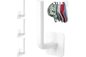 Taiyyi 4 Stück Basecap Halterung Selbstklebende hut-halter Hutablage für Baseballkappen Wand Löcher Müssen Nicht Gestanzt Werden Basecap Halter für Baseball Kappe Schals Taschen (Weiß,Schwarz,grau