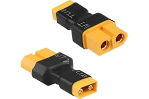 QIANRENON XT30 Macho a XT60 Hembra Litio Batería ESC Adaptador XT60 Socket a XT30 Plug RC Batería Recargable conversión Conector, para Coches RC Drones FPV aeromodelismo, 2 Pcs