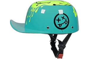 Woljay Vintage Open Face Motorcycle Helmet Baseball Cap Half Helmets Retro Men Women for Chopper Cruiser Street Scooter Moped Cap Jet - DOT Certified