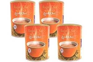 Royal Chai Karak Chai Unsweetened Tub 400g (Pack of 4) – Premium Instant Tea – Karak Tea – Natural – Instant Karak Indian Tea