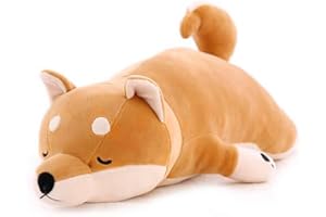 FORTUNING'S JDS Shiba Inu Peluche Shiba Inu Étreindre Oreiller Peluche Animal Coussin Moelleux Oreillers en Peluche Chien Peluche Jouets Coussins Peluche Coussins Animaux Réalistes pour Cadeau Noël 21,6 pouce