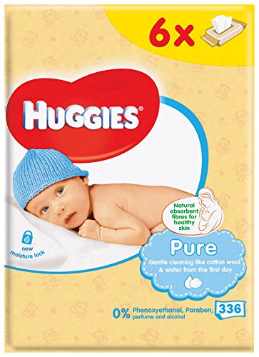 Huggies Pure Baby Wipes - 6 Packs (336 Wipes Total)