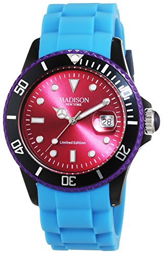 MADISON NEW YORK Unisex-Armbanduhr Candy Time Colour Festival Analog Quarz Silikon U4484E MADISON NEW YORK Unisex-Armbanduhr Candy Time Colour Festival Analog Quarz Silikon U4484E