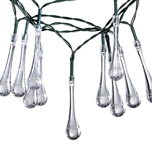 Preisvergleich Produktbild Solar Outdoor Lichterkette ICOCO 6 Meter 30 LEDs Wassertropfen Solarbetrieben Lichterkette Wasserfest Weihnachten Dekoration für Garten, Terrasse, Hof, Haus, Weihnachtsbaum, Feiern