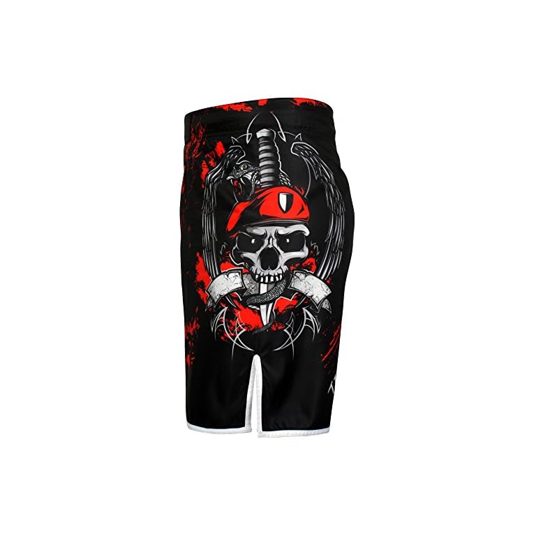 DEFY MMA X-Treme Fight Shorts - For Boxing, Muay Thai, Kickboxing, BJJ (White)
