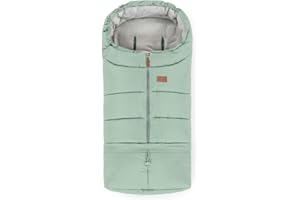 Petite&Mars Chancelière Universelle JIBOT - Poussette Landau Siège Auto Lits Bébé - Imperméable - Chaud - Coupe-Vent (Menthe)