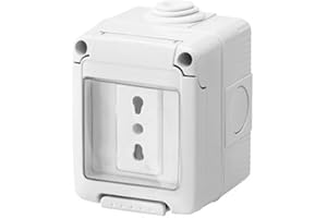 YASTA Contenitore Stagno 1 Modulo da Esterno IP55 Con Sportello Presa Civile