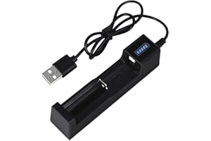 BEAHING 18650 caricabatterie a batteria, caricabatterie in rapido carico di batterie USB Caricabatterie ricaricabili Adattatore a batteria al litio con indicatore di alimentazione