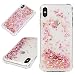 Produktbild Mlorras Hülle für iPhone XS Mas 6.5 Zoll, Ultradünnen Weich Flexibel Anti-Kratzer Stoßfest Flüssig Bewegende Treibsand Transparent Silikon TPU Schutzhülle Bumper Handyhülle Gemalt Rose Gold Liebe