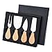 Produktbild Käsemesser Set Edelstahl Käsebesteck Holzgriff Käsemesser-Set, Schwarze Geschenkbox, 4-teilig