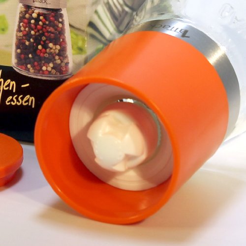 Pfeffermühle Salzmühle Gewürzmühle unbefüllt mit Keramik Mahlwerk in Geschenk Verpackung – 140ml – Höhe 13.5cm – haselnuss braun - 3