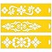 Produktbild (Satz von 3) 30cm x 8cm Flexibel Kunststoff Universal Schablone - Textil Kuchen Wand Airbrush Möbel Dekor Dekorative Muster Torte Design Technisches Zeichnen Zeichenschablone Wandschablone Kuchenschablone - Blumen Ornamente
