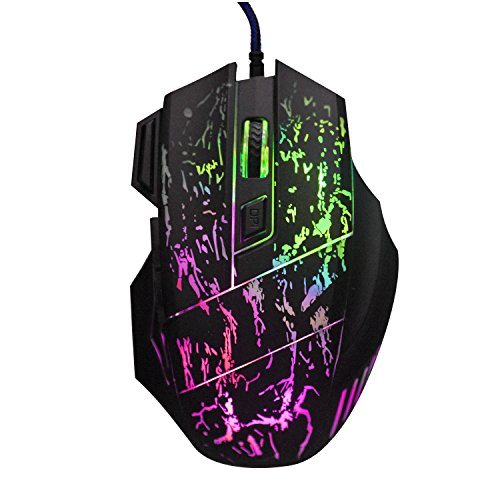 MFY&CZ A874 Gaming Mouse Para Juegos Gaming Seven-Color Mouse Mouse Para Computadora PortáTil 7 Botones 5 Archivos Dpi Ajustable Hasta 3200dpi