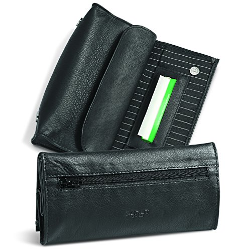 Preisvergleich Produktbild Egoist Tabaktasche Drehertasche Leder, Tabakbeutel, Tabaketui - Schwarz