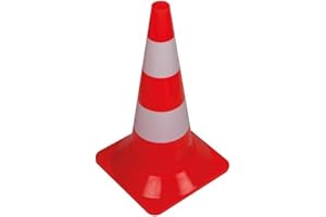 Perel Leitkegel, Warnkegel, Pylonen Kinder outdoor, Hütchen Sport zum Markieren, Absichern oder Absperren von Zonen, nur für den Freizeitgebrauch, rot/weiß, 50 cm