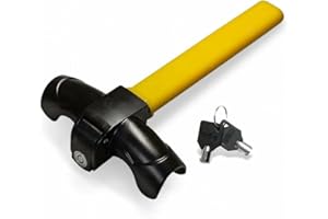 Rynli Steering Wheel Lock, Universal T-Bar Car Lock Anti-Theft Device for Cars Vans Trucks Heavy Duty Steering Lock with 2 Keys for Car Security Steering Wheel Locks