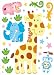Produktbild infactory Sticker-Bogen: Tierisch lustige Wandtattoos fürs Kinderzimmer Kenia (Wandklebebild)