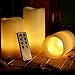 Noza Tec Real Wax Battery Operated Flameless Candles with Remote Control & Timer,Set of Three 4"/5"/6" Candles
