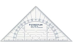 STAEDTLER Mars 568 Gradskiva – 16 cm, bryttålig | Transparent triangel med bläcknoppar, pärmhål – för skolan – Art.-Nr. 568 38