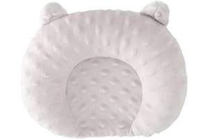 GENERIC Baby Pillow Newborn Flat Head,Baby Neck Children's Pillow of Newborns Baby Stroller Car Seat Pillowcase for Toddler Pillows Newborn Breathable Flat Head Deformation (04-Grey, One Size)