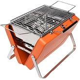 MallArt&reg; Taşınabilir Portatif Mangal - Katlanabilir Evrensel &Ccedil;anta Tipi K&ouml;m&uuml;rl&uuml; Barbek&uuml; Izgarası, Kompakt Katlanır Kamp Tipi 