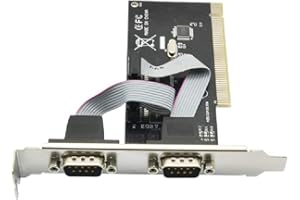 Jeirdus PCI 2 Port Serial Expansion Card, PCI to Industrial DB9 COM RS232 Converter Adapter Controller for Desktop PC with Low Bracket
