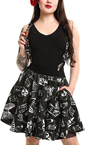 Vixxsin Rock with Suspenders ANATOMY SKIRT -  Black - Large