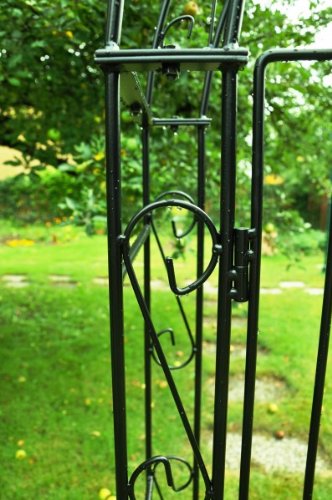 Rosenbogen 12mm Volleisen B: 140cm Schwarz mit Türen / Tor - 3