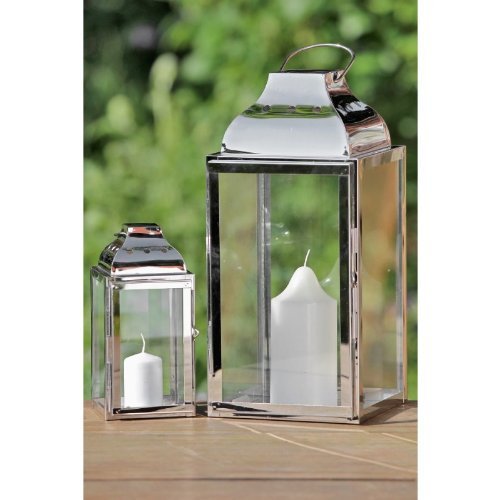 Laterne Debbie 2tlg H20-36cm Edelstahl