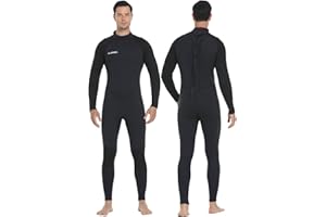 FLEXEL Mute Subacquee Intere da Donna Uomo 3mm, Full Wetsuit Termico, Muta sub a Maniche Lunga in Neoprene chiusura lampo posteriore per Surf Nuoto Snorkeling