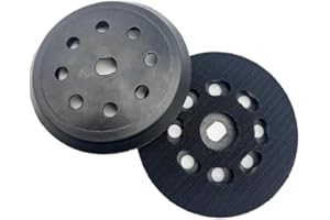 COZERI Plateau de ponçage de 125 mm avec 8 trous de rechange pour Black & Decker BD190 KA190E SPEC375, plaque de support Velcro, compatible avec ponceuse excentrique, haute durabilité