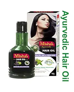 Misha Ayurveda Hair Oil with Bhringraj, Shikakai, Shankpuspi, Amla and Henna-100 ml, Anti Hair Fall and Dandruff Control, Hair Grow (Without Mineral Oils)